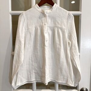 J Crew Fresco top in soft white gauze small
